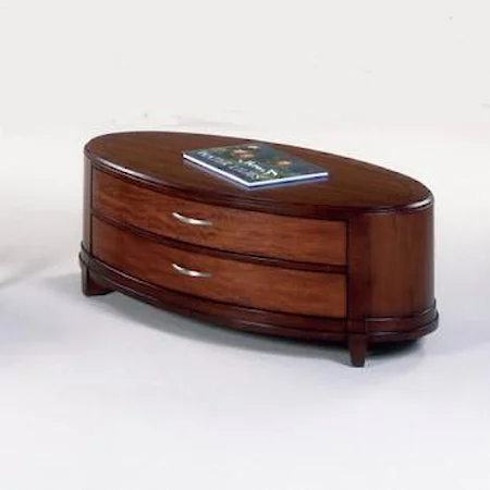 Oval Storage Cocktail Table